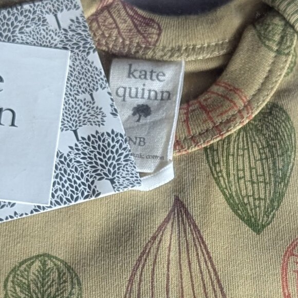 Kate Quinn long sleeve lap neck bodysuit | leaves | organic cotton interlock - n - Picture 7 of 10